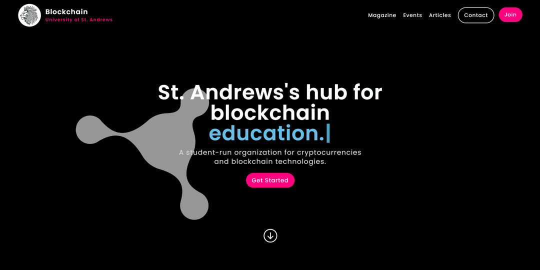 University of St. Andrews Blockchain Society Website